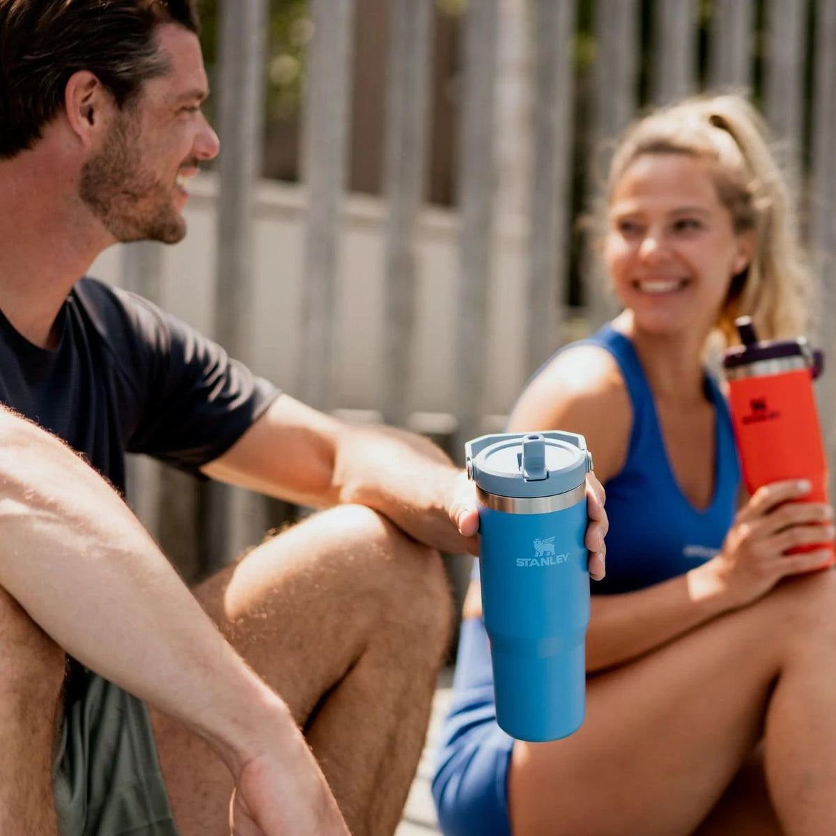 Stanley The Iceflow Flip Straw Tumbler Pipetli Termos Azure 30 OZ - 0.88L