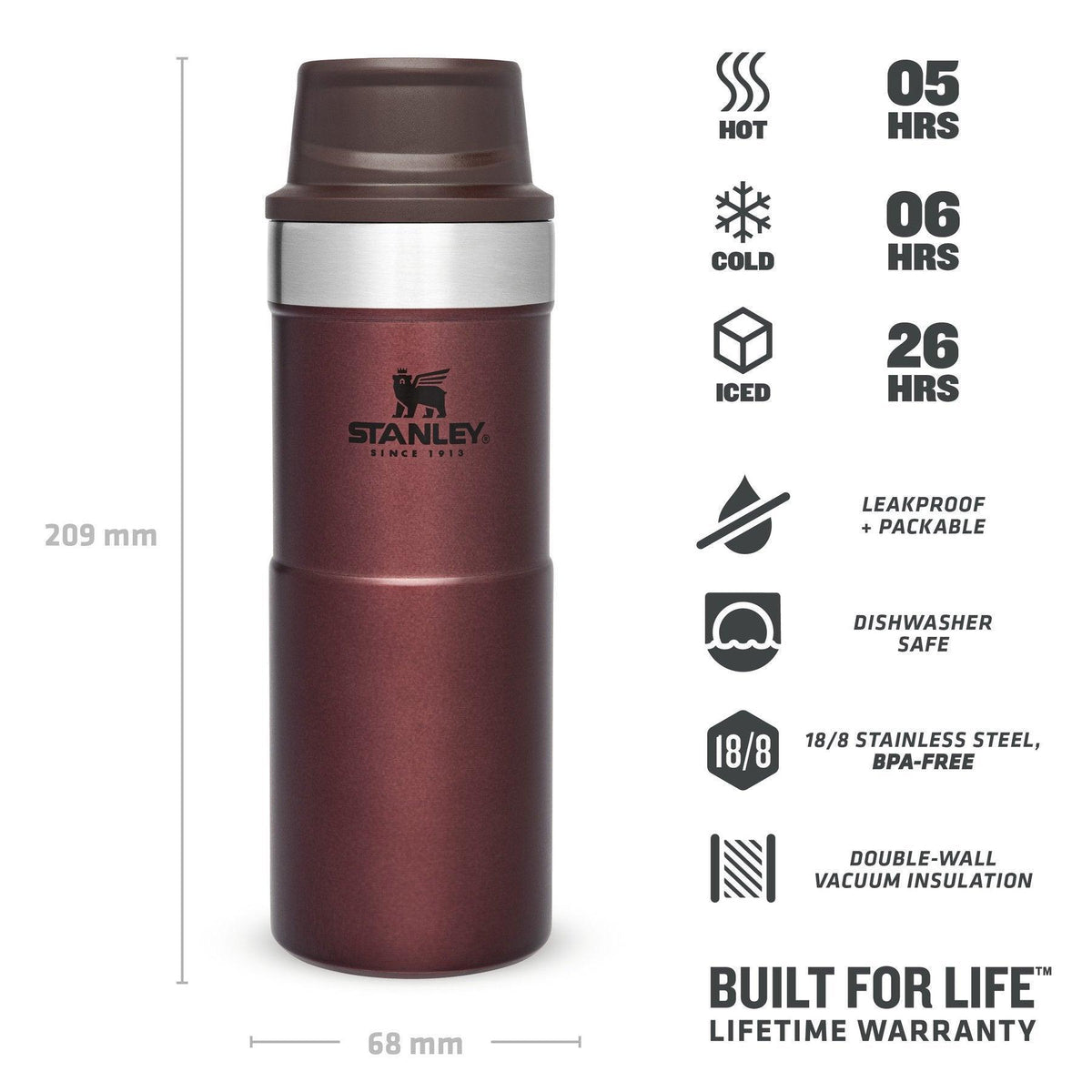 Stanley The Trigger-Action Travel Mug Bordo 0.35 L