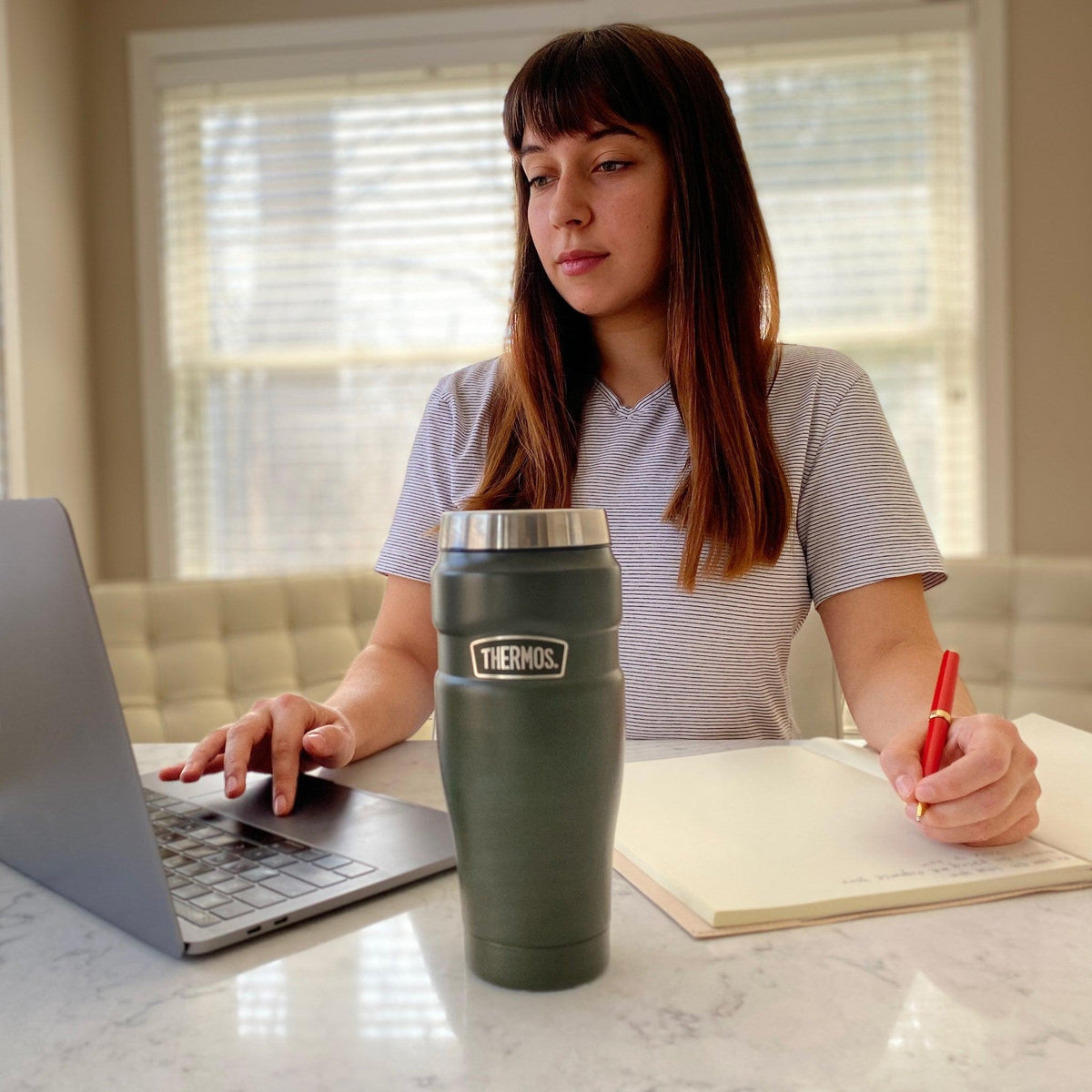 Thermos Çelik Mug Termos Haki 0.47 L