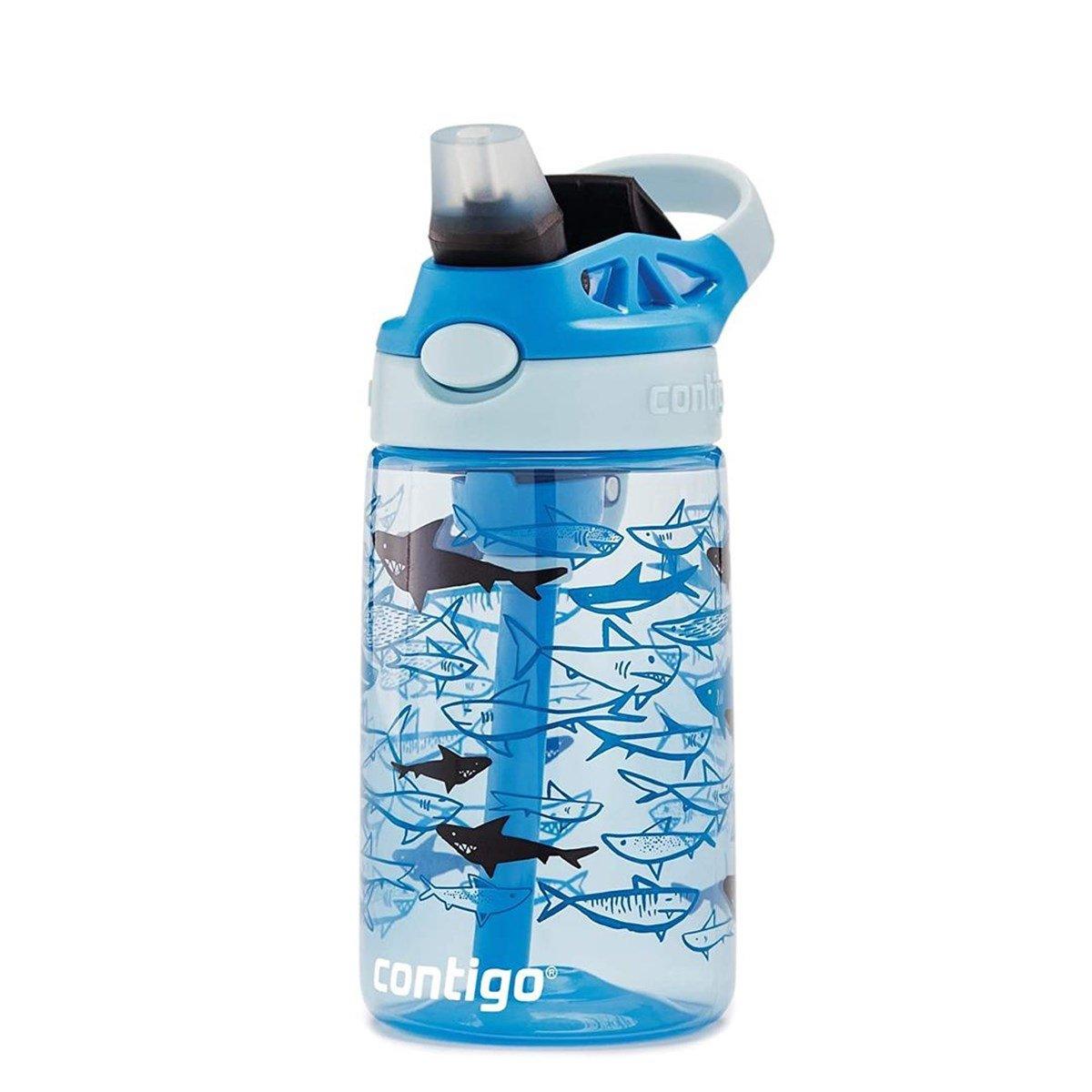 Contigo Gizmo Flip Pro Sharks Tritan Çocuk Suluğu 420ML Açık Mavi