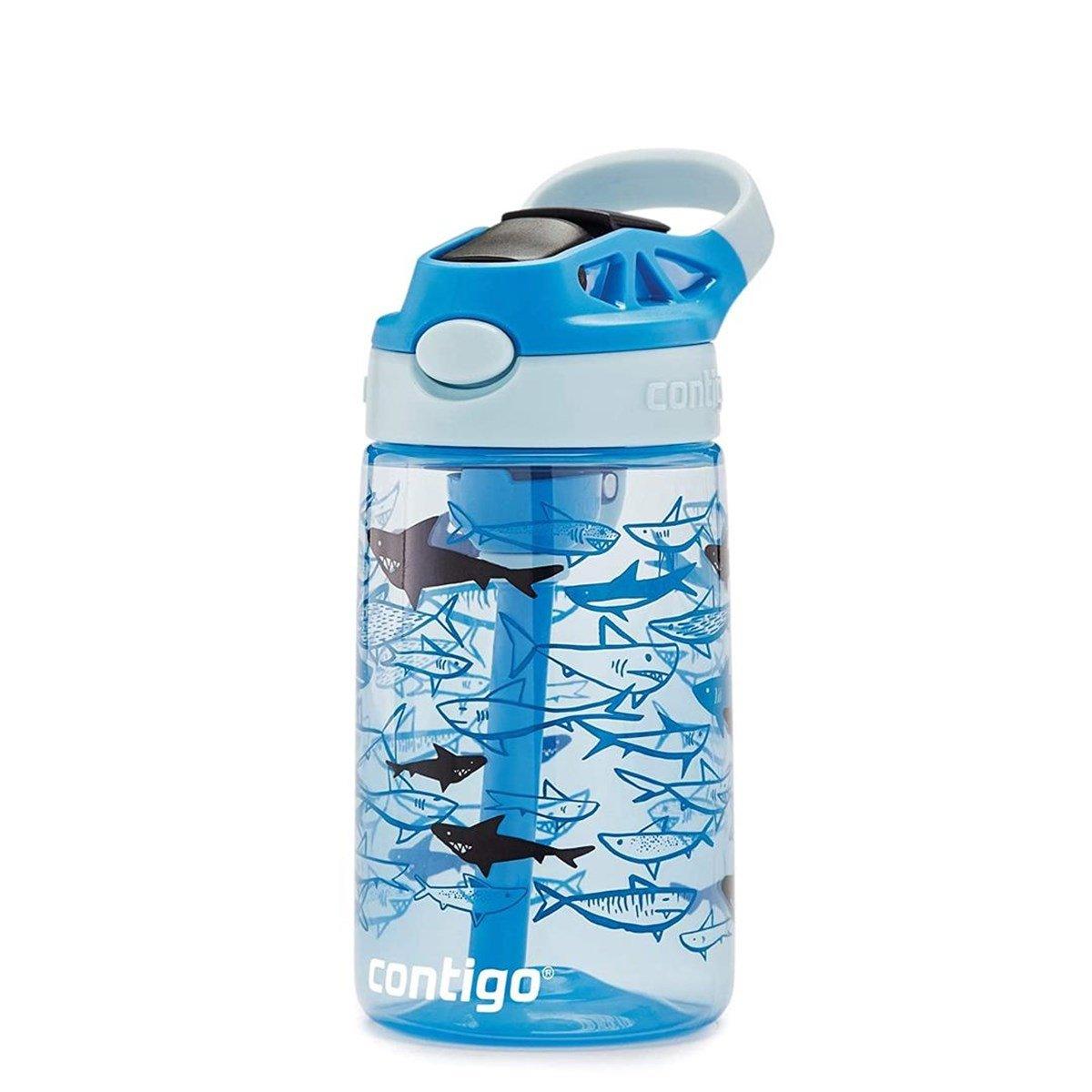 Contigo Gizmo Flip Pro Sharks Tritan Çocuk Suluğu 420ML Açık Mavi