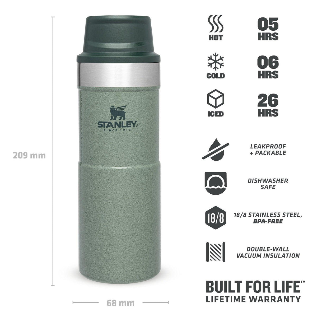 Stanley The Trigger-Action Travel Mug Yeşil 0.35